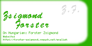 zsigmond forster business card